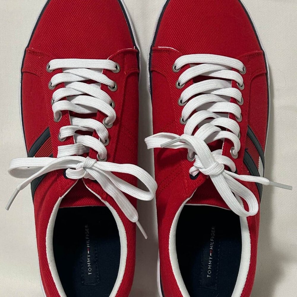 Tommy Hilfiger - Red Canvas Sneakers